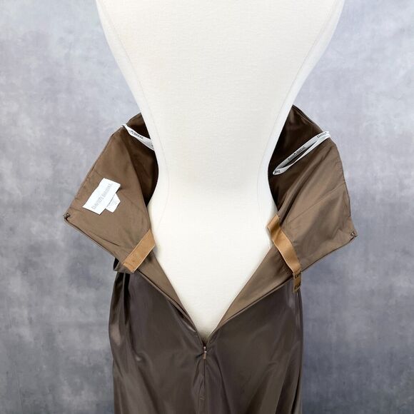 Davids Bridal Strapless Dress Womens Size 10 Brown Bridesmaid‎ Prom Dressy Gala - Picture 7 of 12